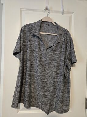 Womens Viracy Quick Dry Heather Gray Short-Sleeve Polo Shirt